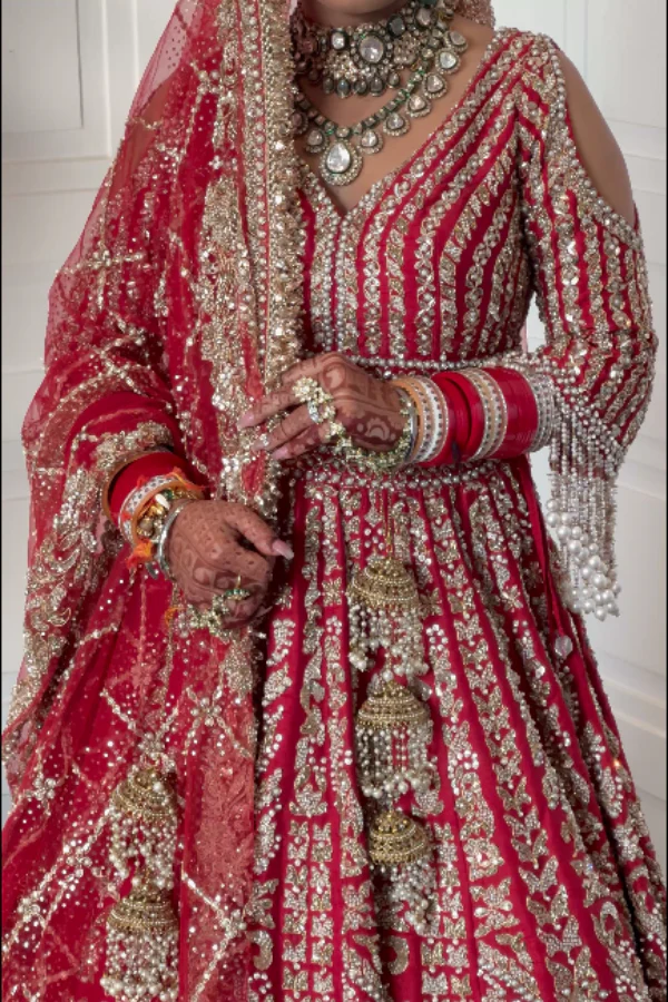 Seema gujral red embroidered lehenga set - Image 5