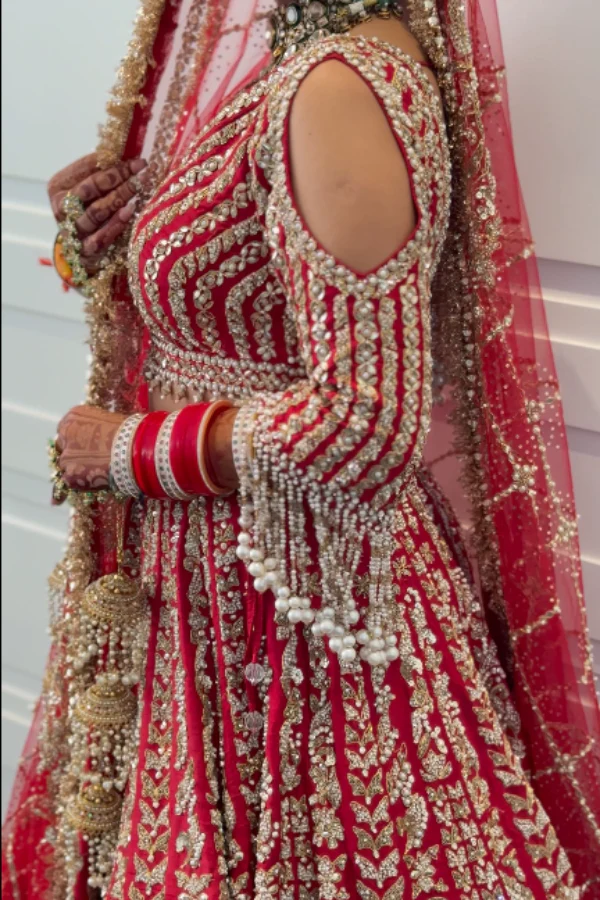 Seema gujral red embroidered lehenga set - Image 6