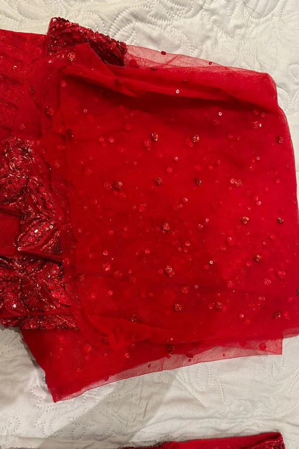 SEEMA GUJRAL RED LEHENGA SET - Image 3