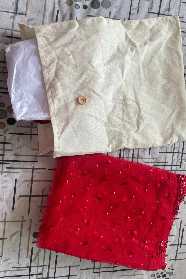 Seema Gujral Red Sequin Lehenga Set - Image 5