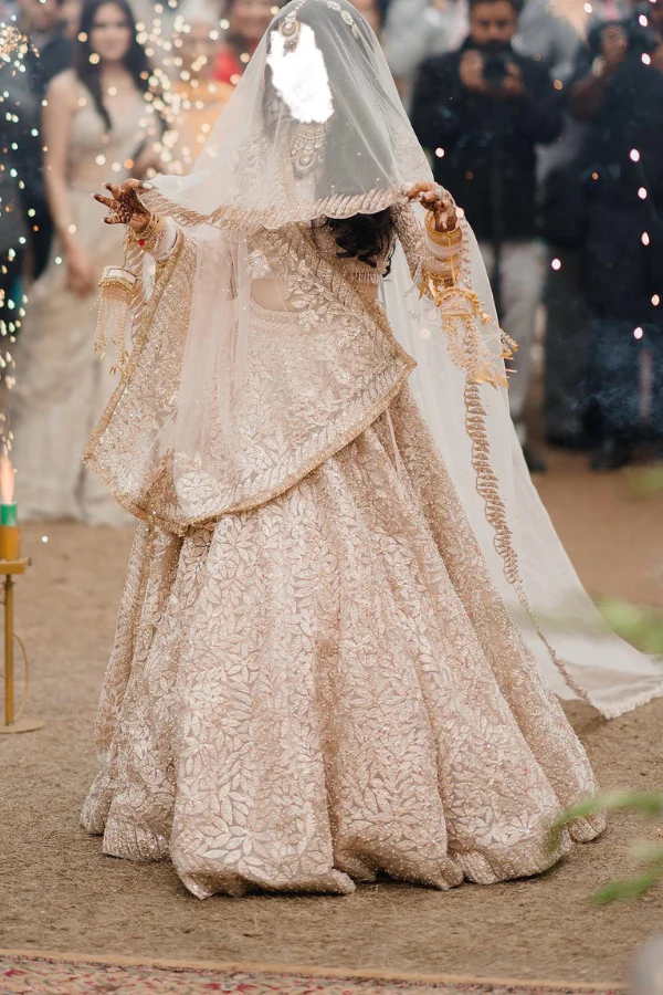 Seema Gujral rose gold lehenga - Image 2