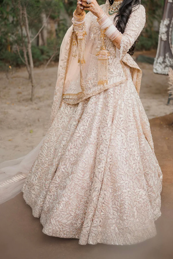 Seema Gujral rose gold lehenga - Image 3