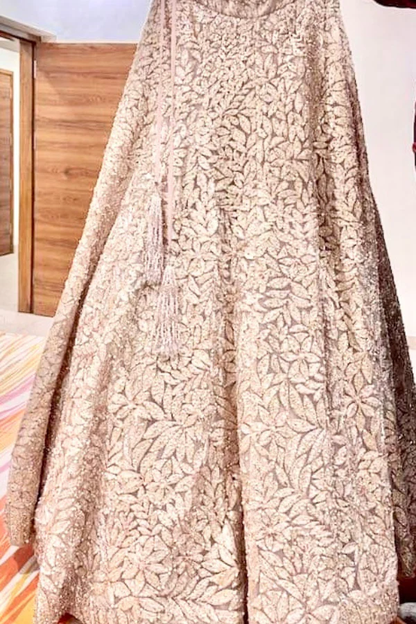Seema Gujral rose gold lehenga - Image 4