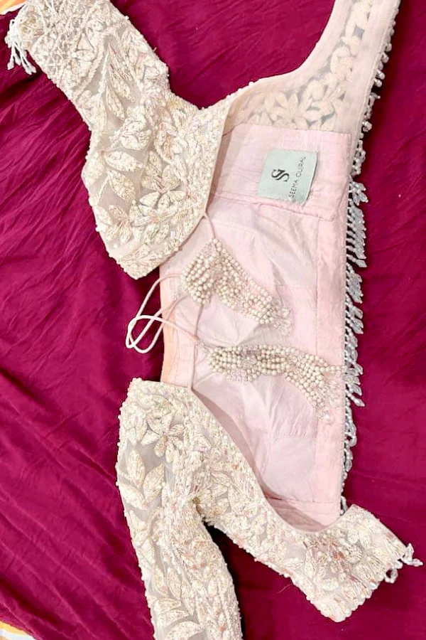 Seema Gujral rose gold lehenga - Image 6