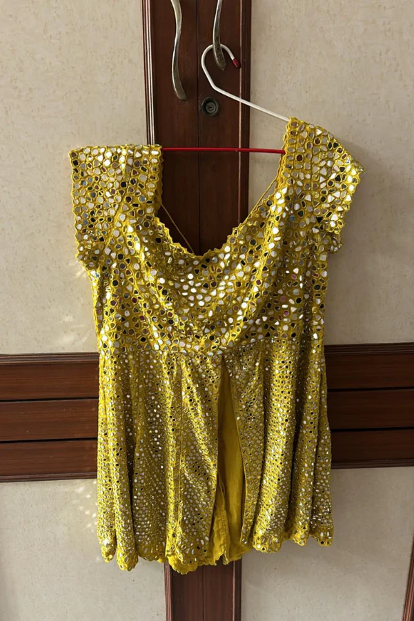 Seema Gujral Yellow Sharara Set With Mirror Work - Image 2