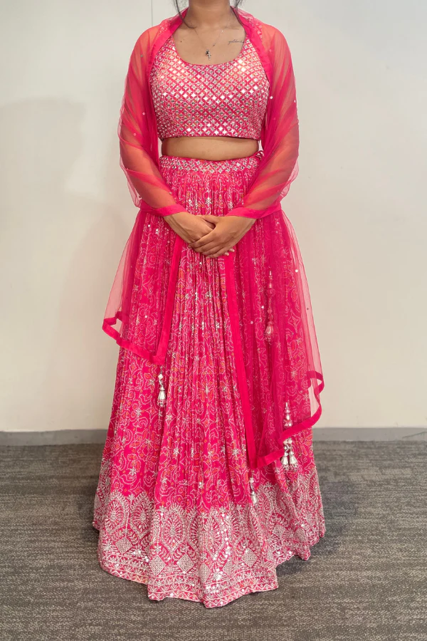 Sequin bandini lehenga set