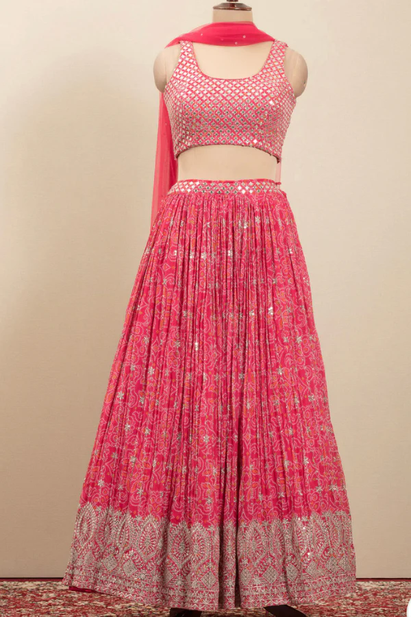 Sequin bandini lehenga set - Image 2