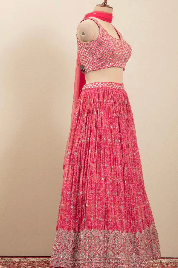 Sequin bandini lehenga set - Image 3
