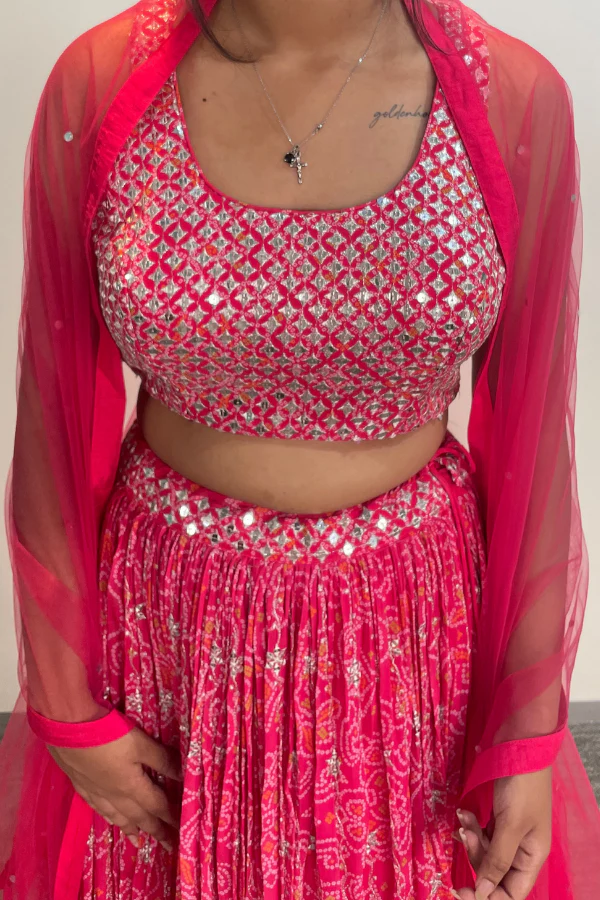 Sequin bandini lehenga set - Image 8