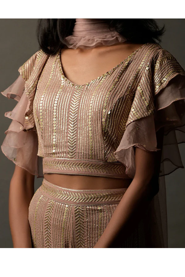 sequin embroidered sharara set - Image 2