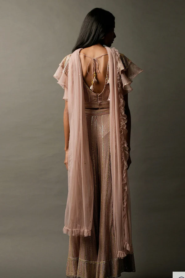 sequin embroidered sharara set - Image 3