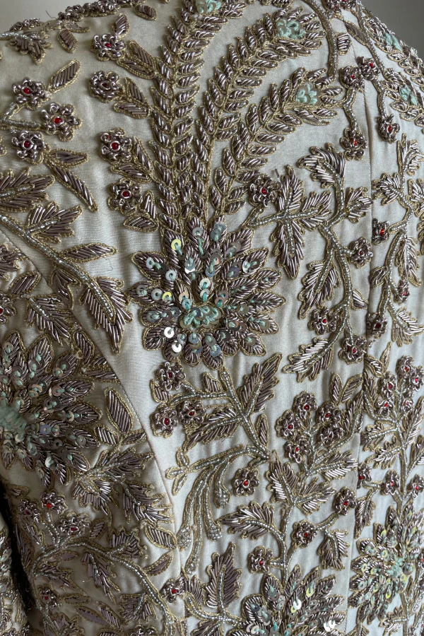 Sequinned embroider zari long jacket - Image 3