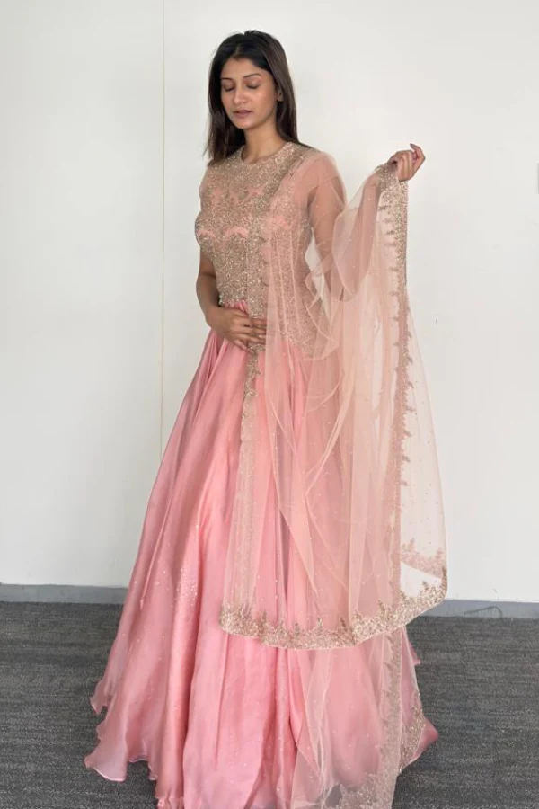 Shantanu & Nikhil Blush Pink Gown - Image 2