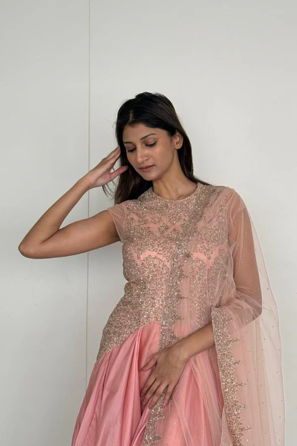 Shantanu & Nikhil Blush Pink Gown - Image 4