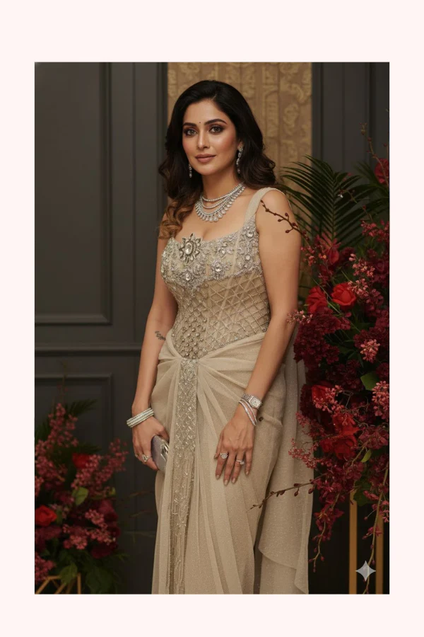 Shantanu & Nikhil Draped Embellished Gown