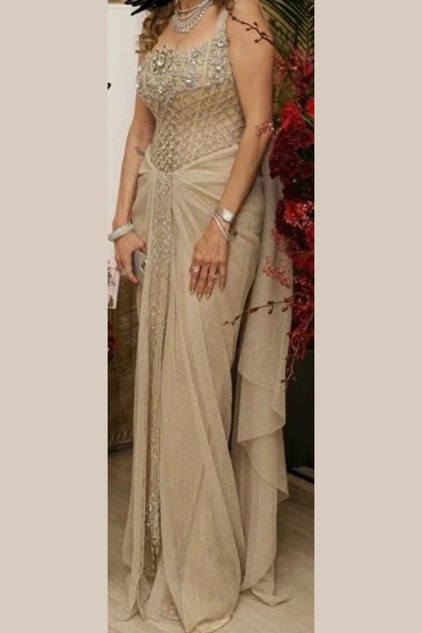 Shantanu & Nikhil Draped Embellished Gown - Image 3