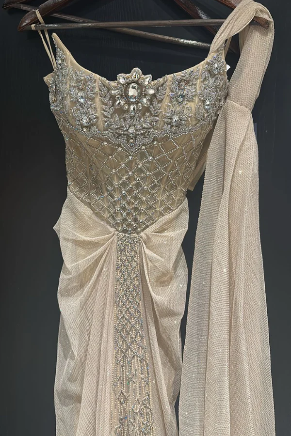 Shantanu & Nikhil Draped Embellished Gown - Image 4