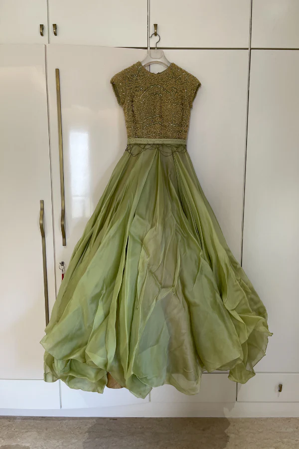 Shantanu & Nikhil mint green gown