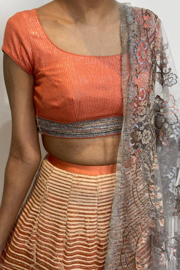 Shantanu & Nikhil Peach Embellished Lehenga Set - Image 2
