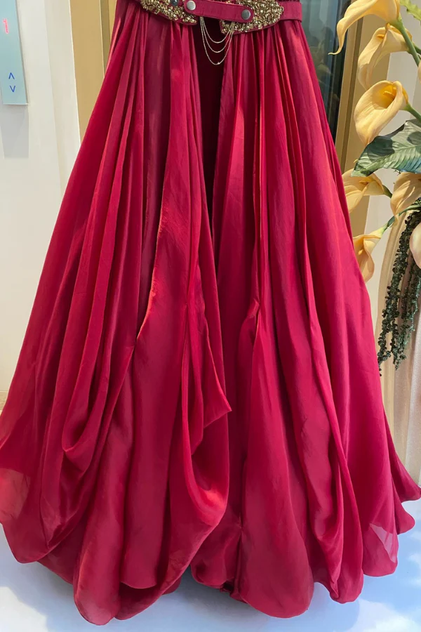 Shantanu & Nikhil Red Sweetheart Gown - Image 6