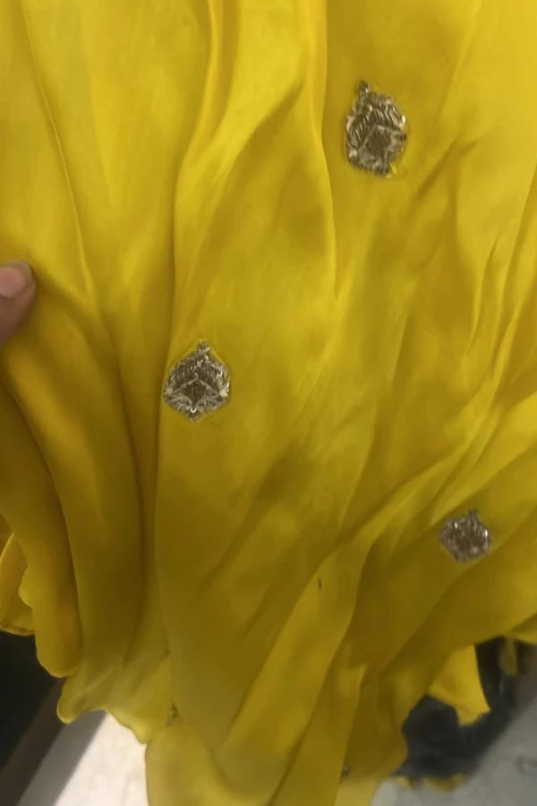 Shantanu & nikhil yellow & Grey gown - Image 5