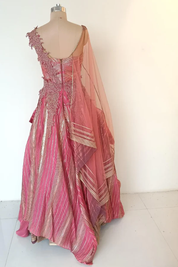 Shanthanu and Nikhil pink layered gown - Image 7