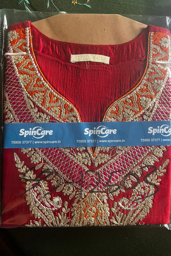 Sheetal Batra Red silk kurta set - Image 2