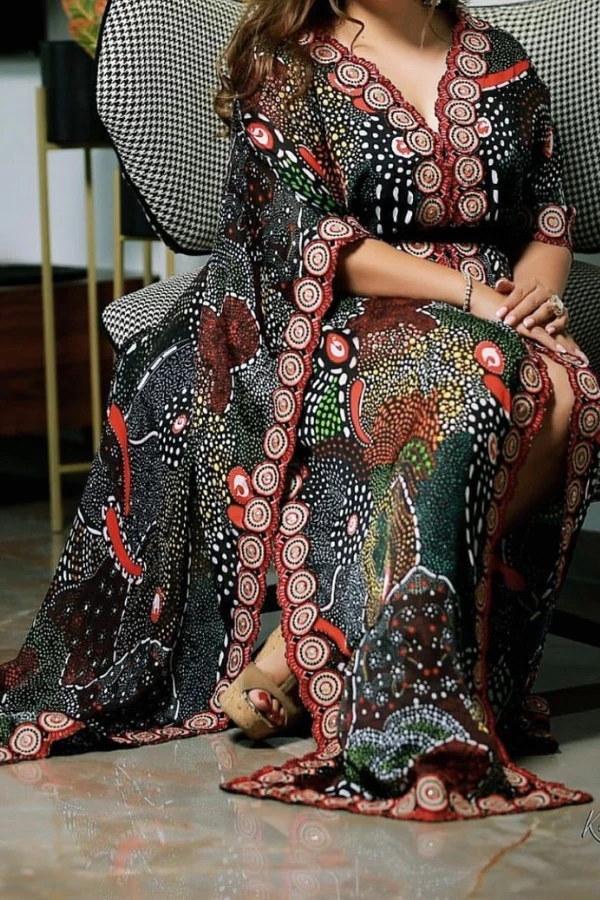 SHIVAN & NARRESH Green Printed Robe