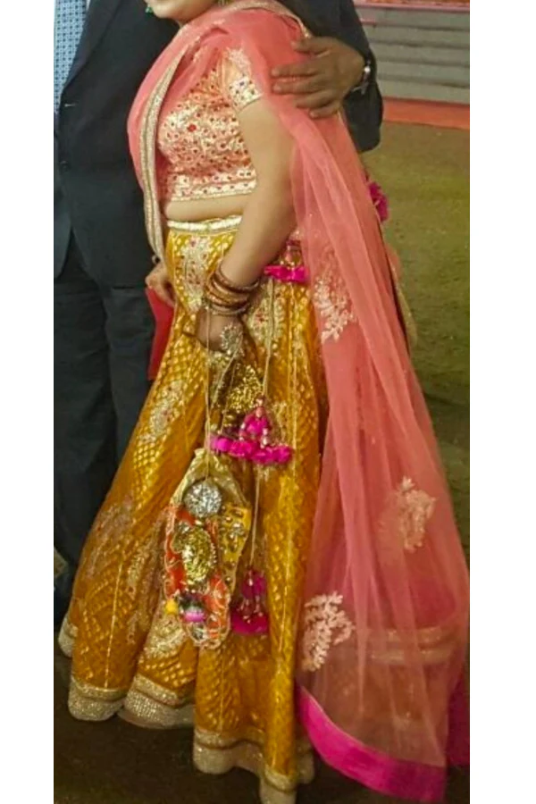 Shyam Narayan Prasad Block Printed Lehenga Set - Image 3
