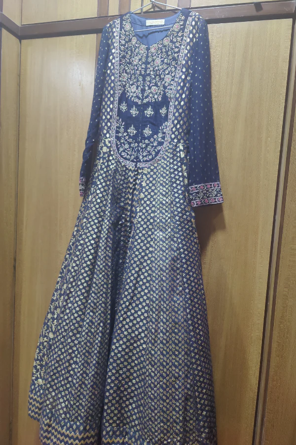 Shyam Narayan Prasad blue embroidered anarkali