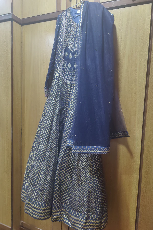 Shyam Narayan Prasad blue embroidered anarkali - Image 3
