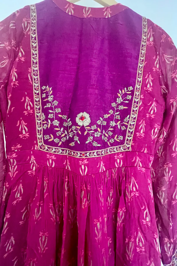 Shyam Narayan Prasad Violet Anarkali set - Image 4