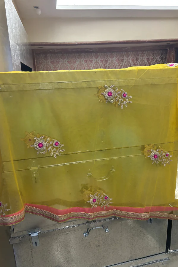 Shyam Narayan Prasad embroidered Yellow lehenga - Image 4