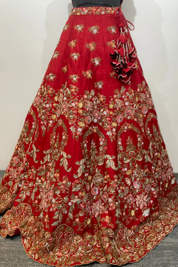 Shyamal and Bhumika Red Lehenga - Image 5