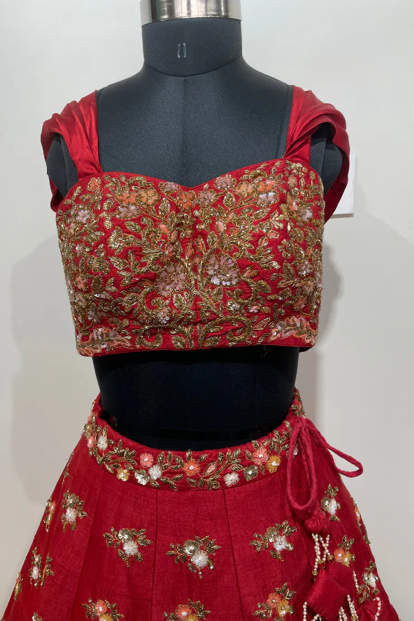 Shyamal and Bhumika Red Lehenga - Image 6