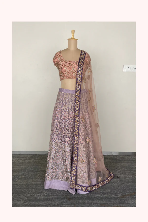 Shyamal & Bhumika Embroidered Pastel Lehenga Set - Image 2