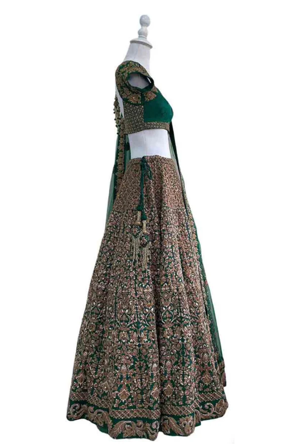 Shyamal & Bhumika green embroidered lehenga - Image 2