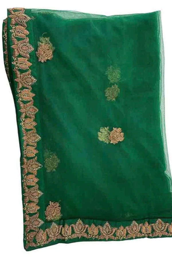 Shyamal & Bhumika green embroidered lehenga - Image 3