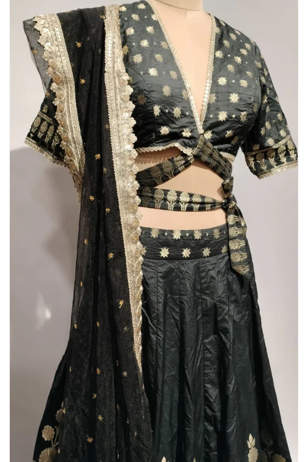 Siyahi Banarasi lehenga set - Image 4