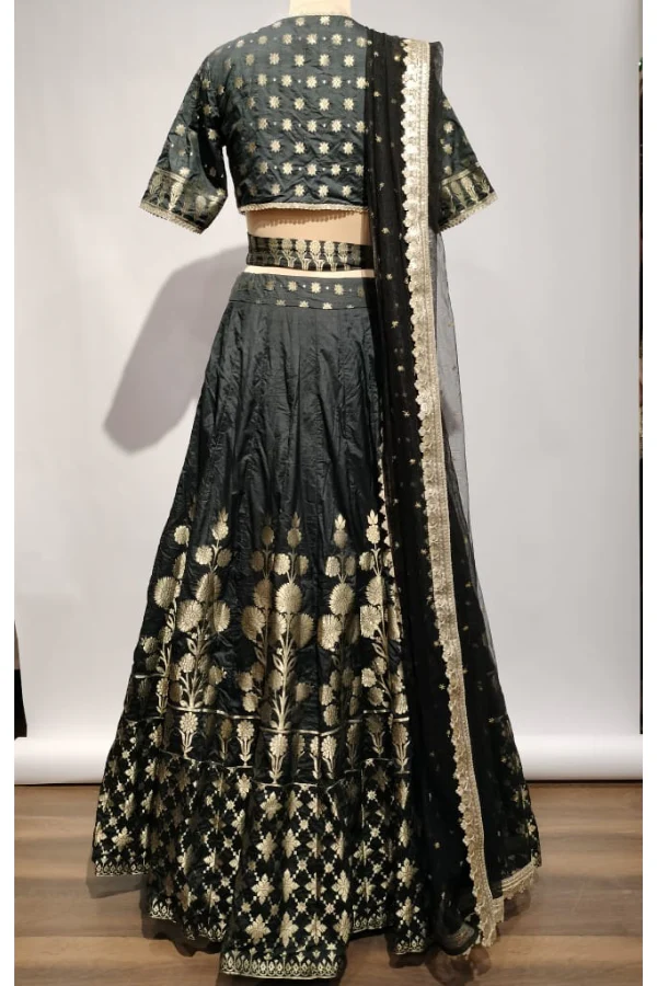 Siyahi Banarasi lehenga set - Image 5