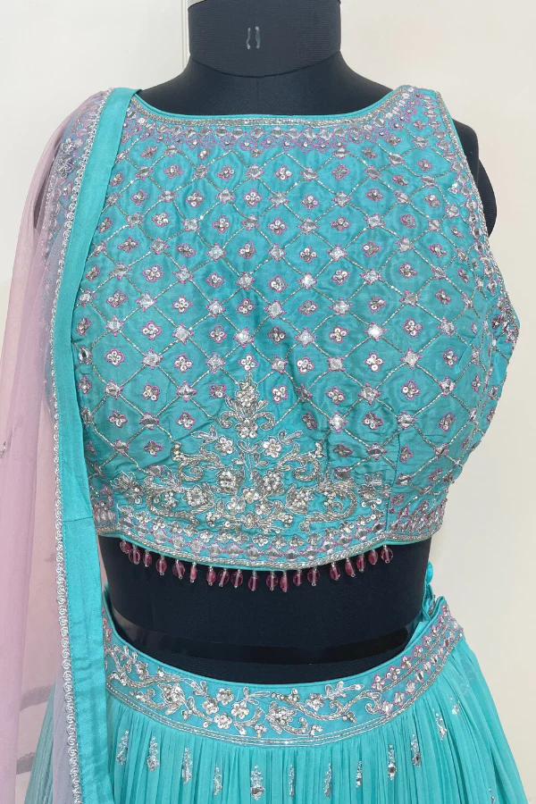 Sky blue lehenga Set - Image 4