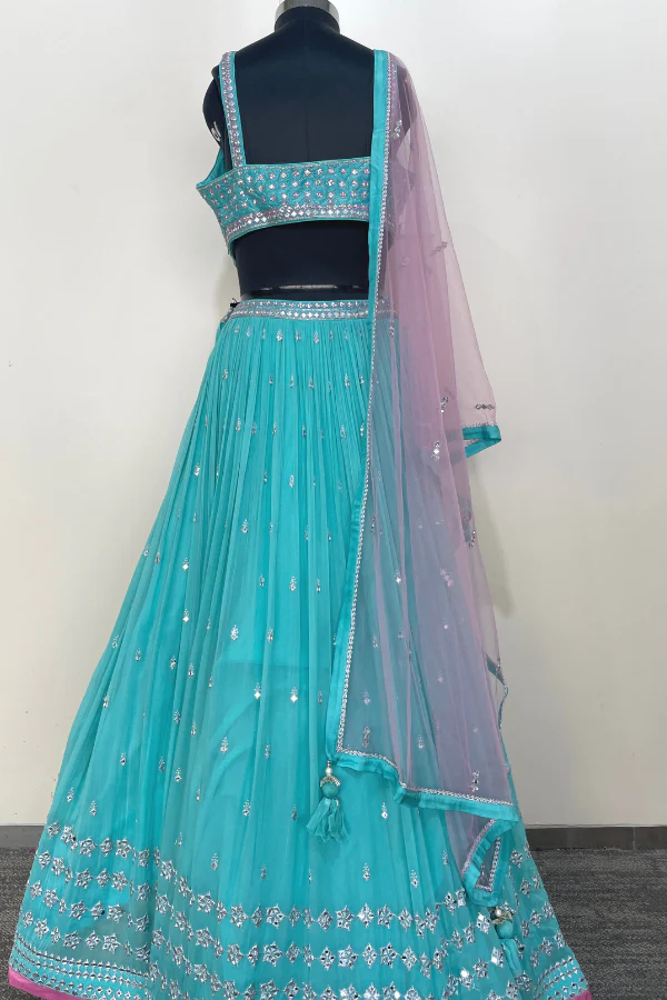 Sky blue lehenga Set - Image 5