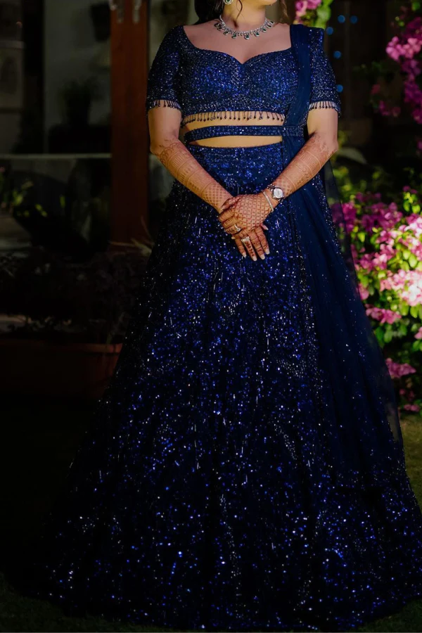 Starlight Blue Embroidered lehenga set