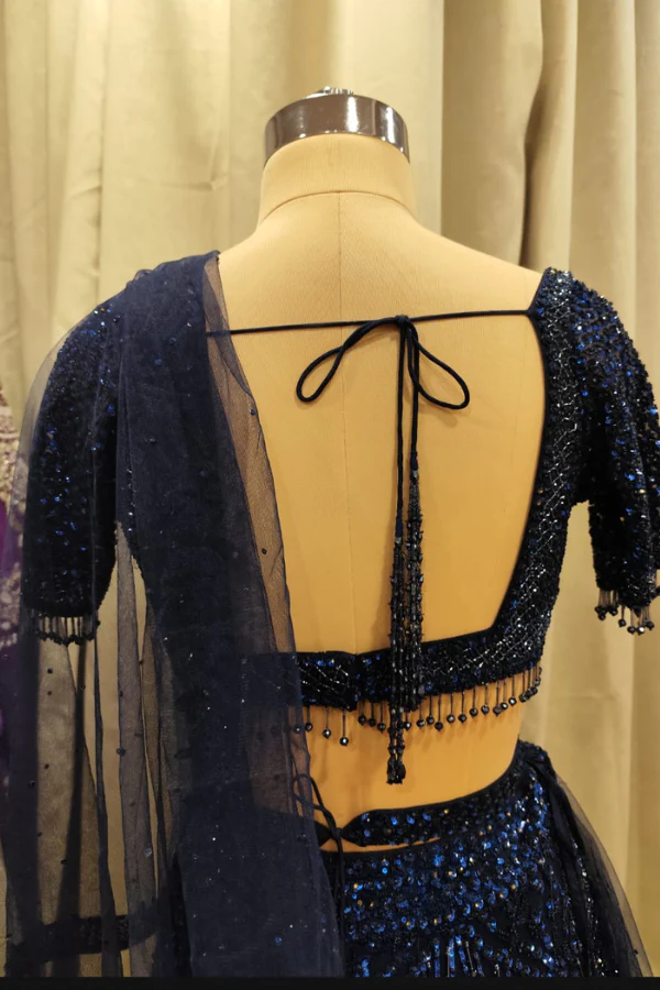 Starlight Blue Embroidered lehenga set - Image 5