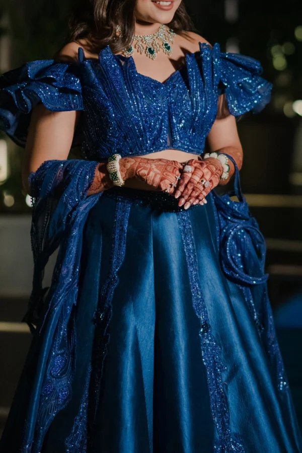 Sulakshana Monga Blue Lehenga Set - Image 2