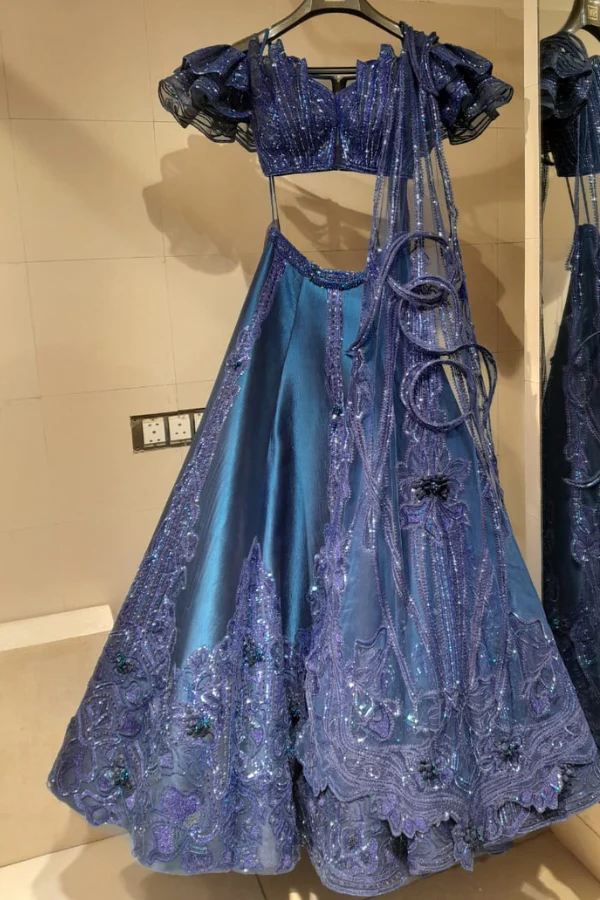 Sulakshana Monga Blue Lehenga Set - Image 3