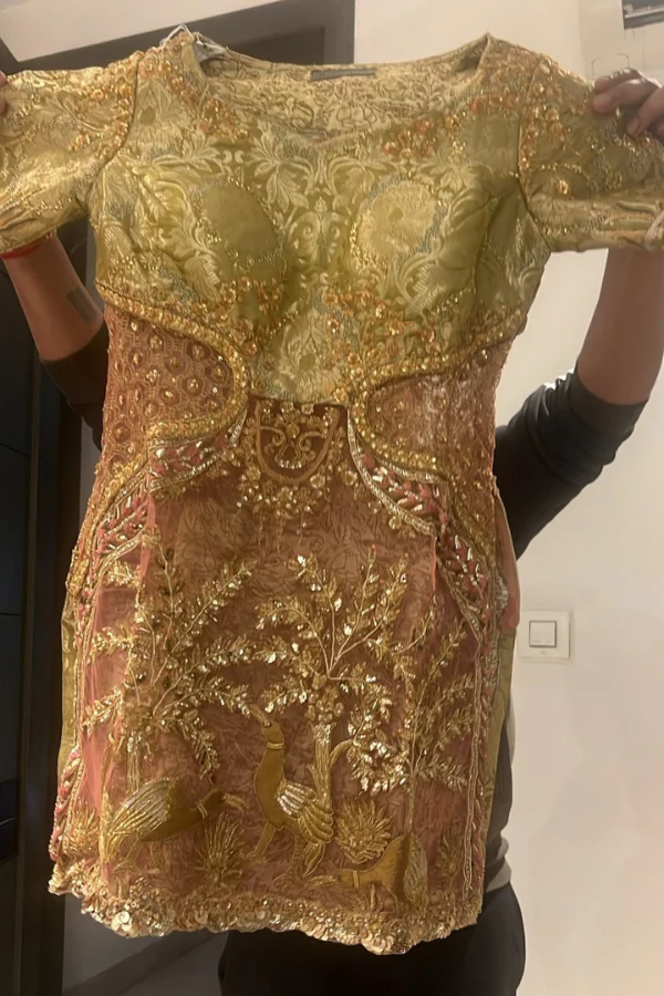 Sulakshana Monga gold embroidered sharara set - Image 3