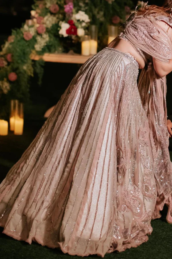 Sulakshana Monga peach embellished Lehenga - Image 2