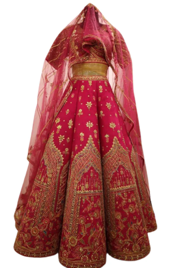 SULAKSHANA MONGA Red bridal kalidar lehenga set - Image 4