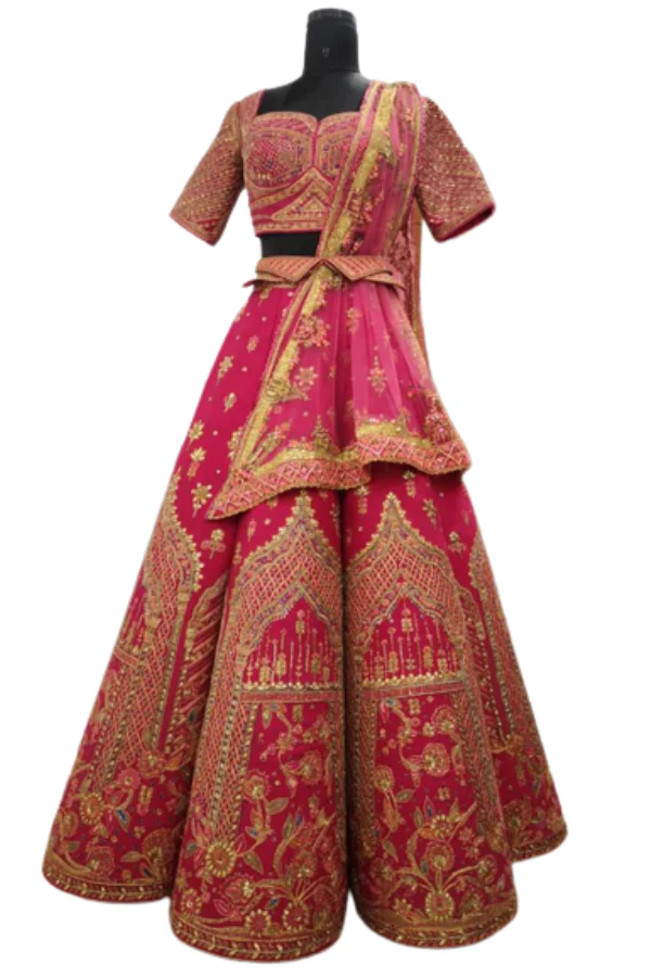 SULAKSHANA MONGA Red bridal kalidar lehenga set - Image 5